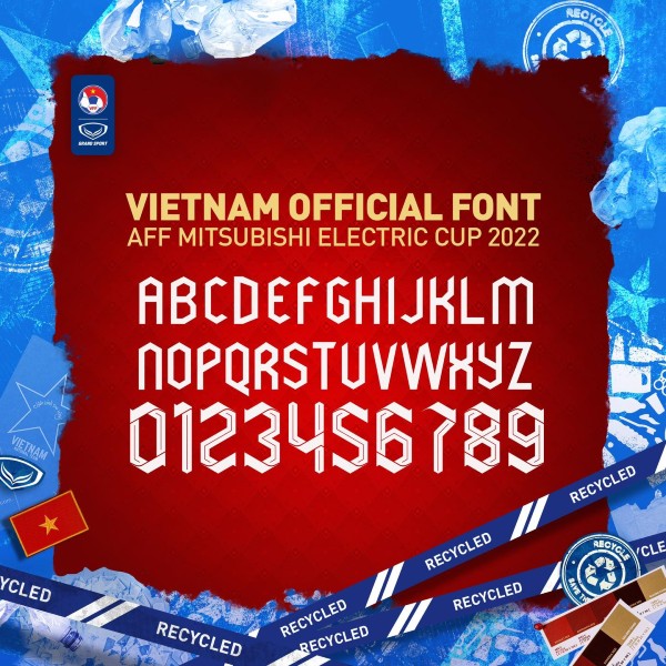 Font số mới rất ấn tượng của ĐT Việt Nam