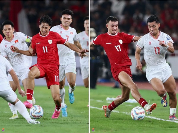 Rafael Struick (số 11) và Ivar Jenner (số 17), 2 trong số tuyển thủ Indonesia đá chính lượt đi trên sân Bung Karno, bị sốt không sang Việt Nam đá lượt về.