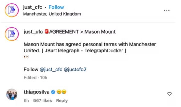  Silva phản ứng trước thông tin Mount đồng ý điều khoản cá nhân với Man United.