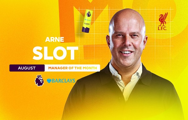 Slot là HLV xuất sắc nhất tháng 8