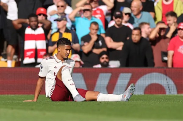 William Saliba chấn thương khiến Arsenal gặp khó.