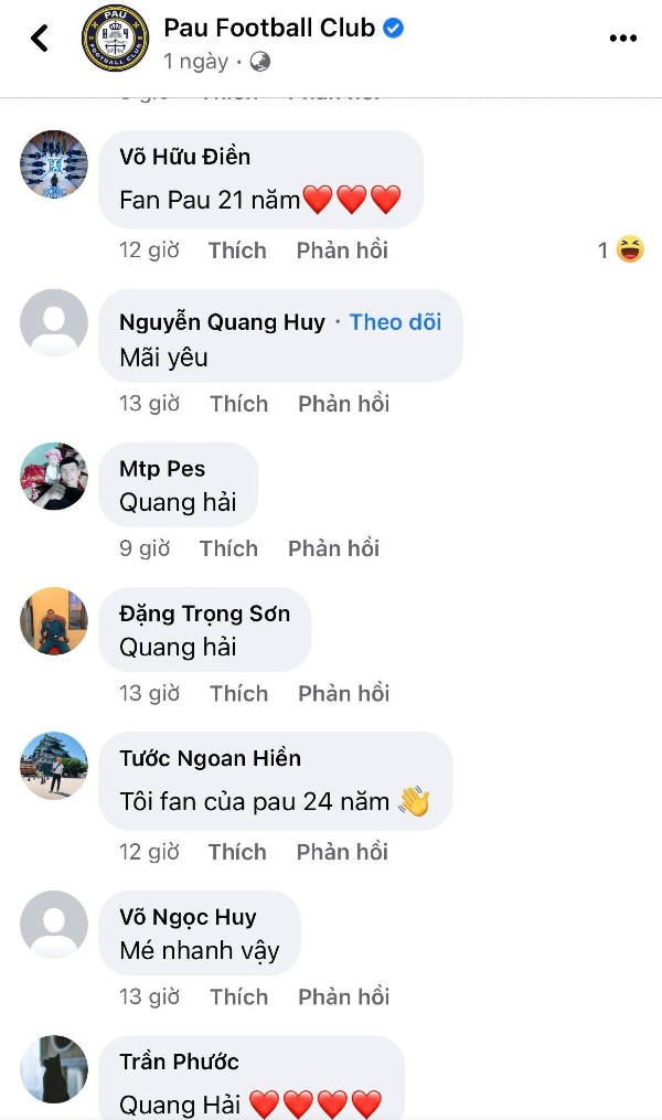 CĐV Việt Nam làm náo loạn fanpage của Pau FC sau khi hay tin Quang Hải sẽ gia nhập đội bóng này